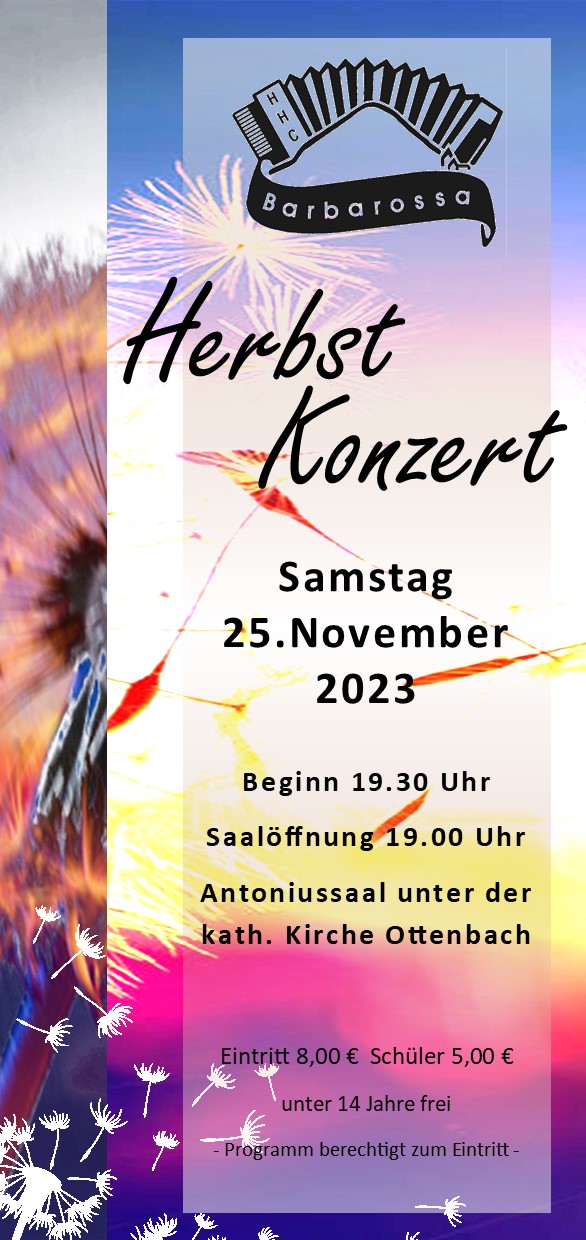 Programm Konzert 2023Herbst Ottenbach